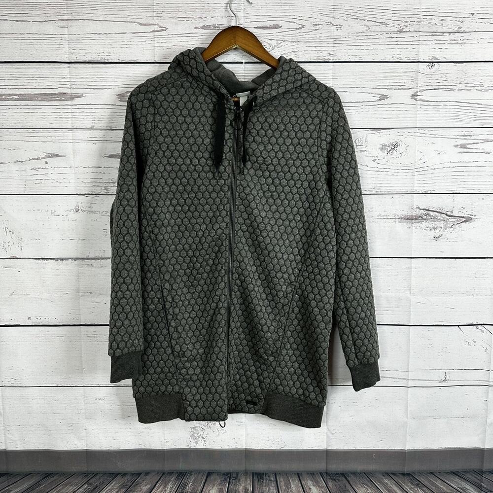 Bench Sweatshirt Womens Small Gray‎ Full Zip Textured Gym Pockets